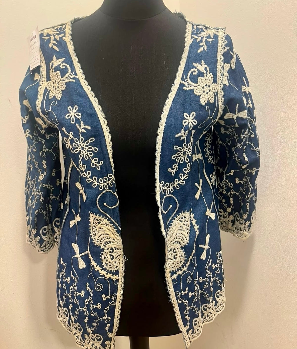Veste kimono brodée : Taille 38 (P0626-371)