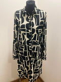 Robe chemise imprimé graphique -Grain de Malice : Taille L (P0726-355)