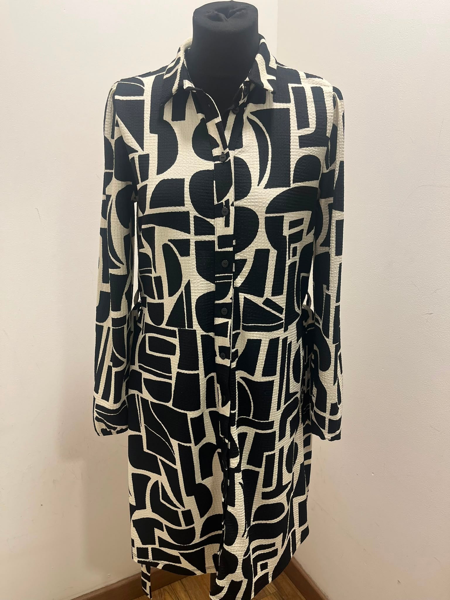 Robe chemise imprimé graphique -Grain de Malice : Taille L (P0726-355)