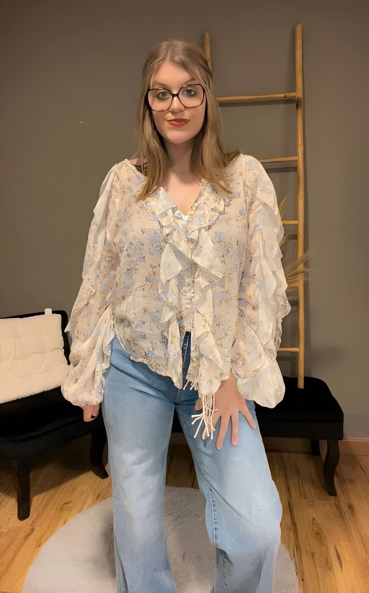 Chemisier Floral à Volants
