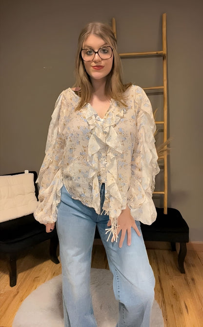 Chemisier Floral à Volants
