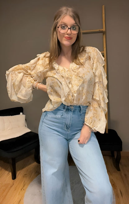 Chemisier Floral à Volants