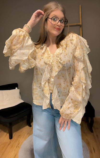 Chemisier Floral à Volants