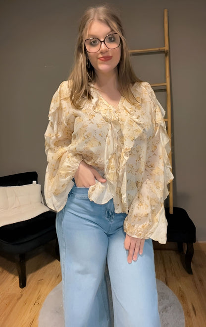 Chemisier Floral à Volants