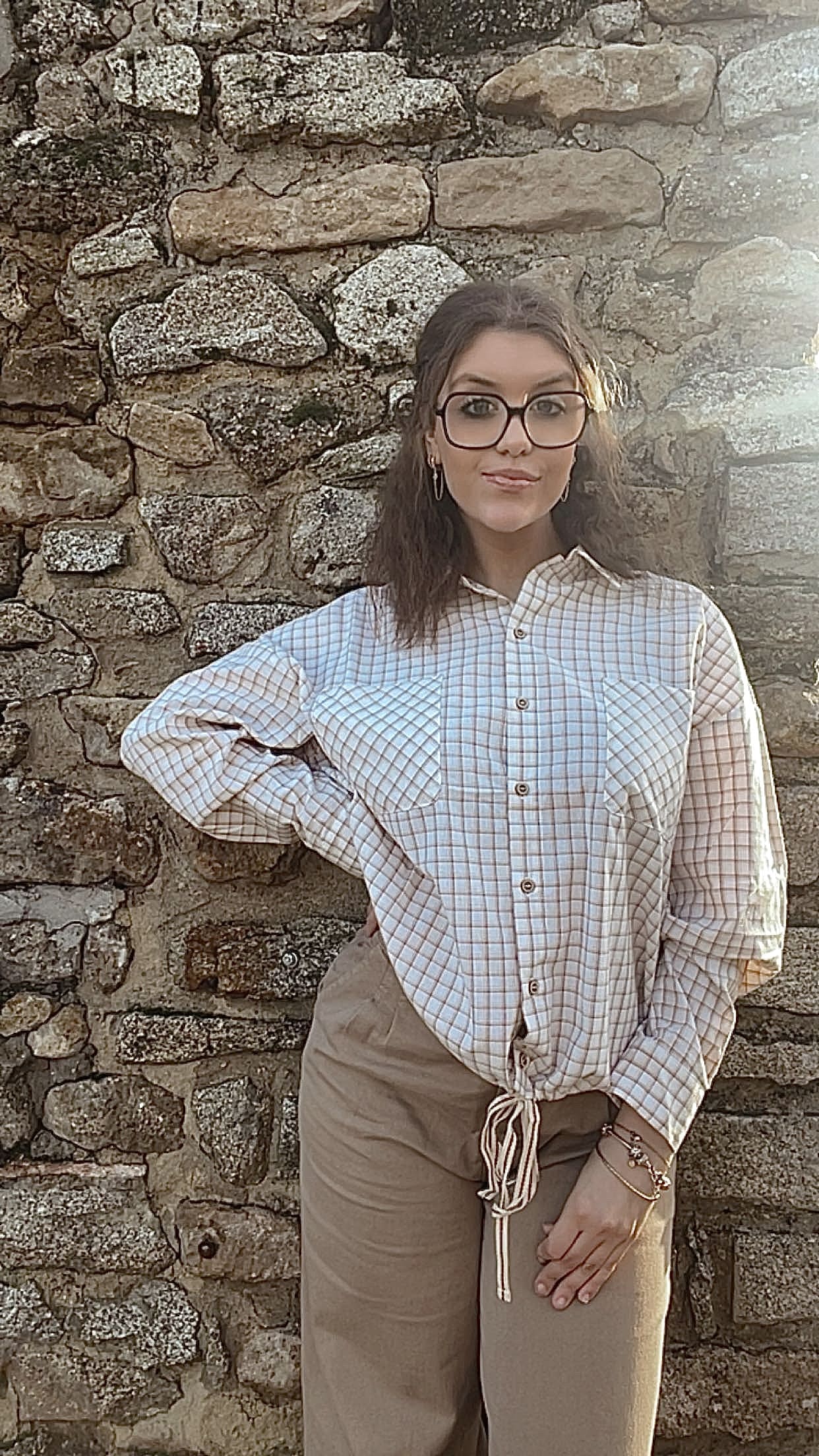 Chemise à carreaux ajustable