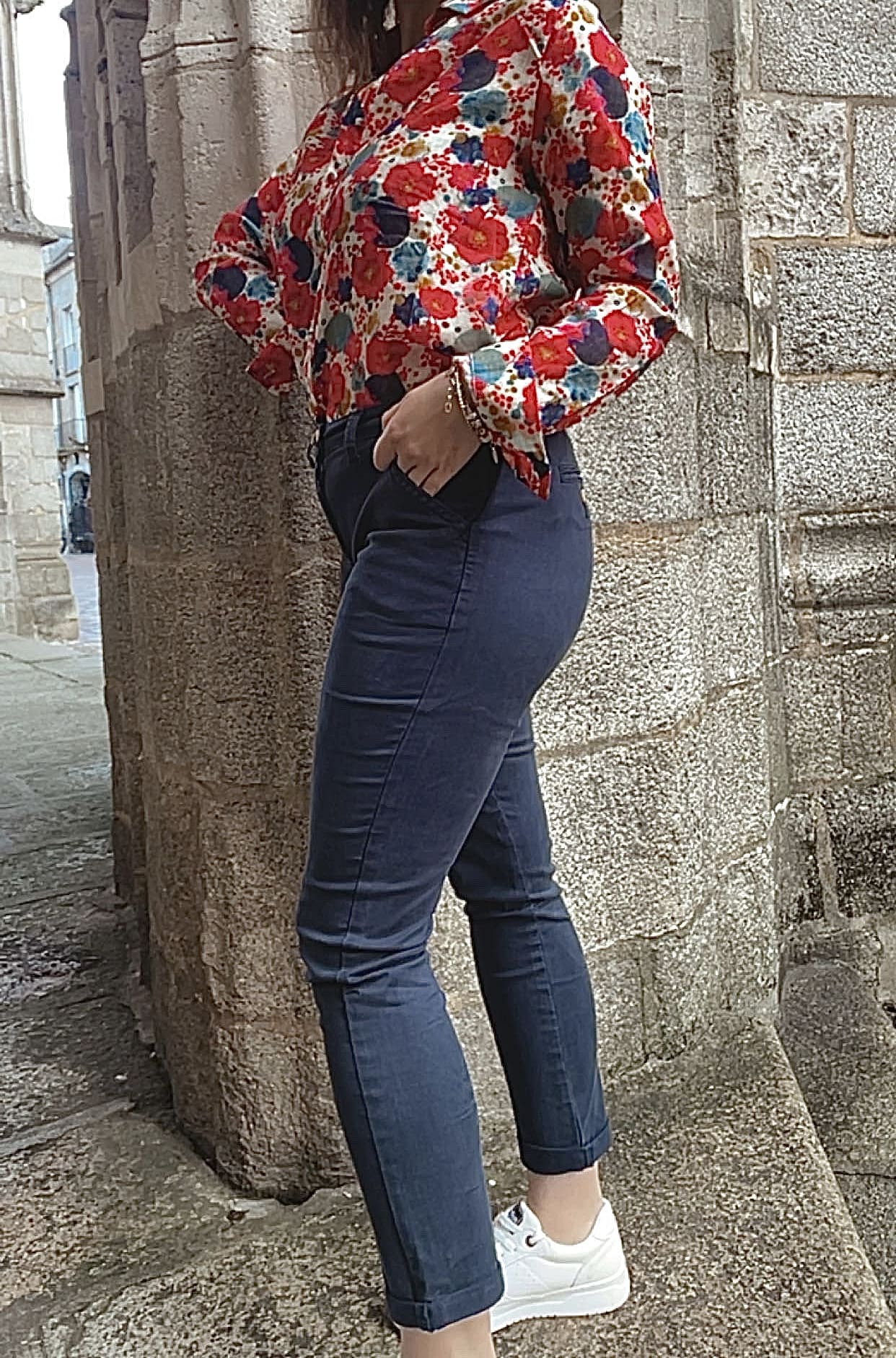 Pantalon chino bleu marine