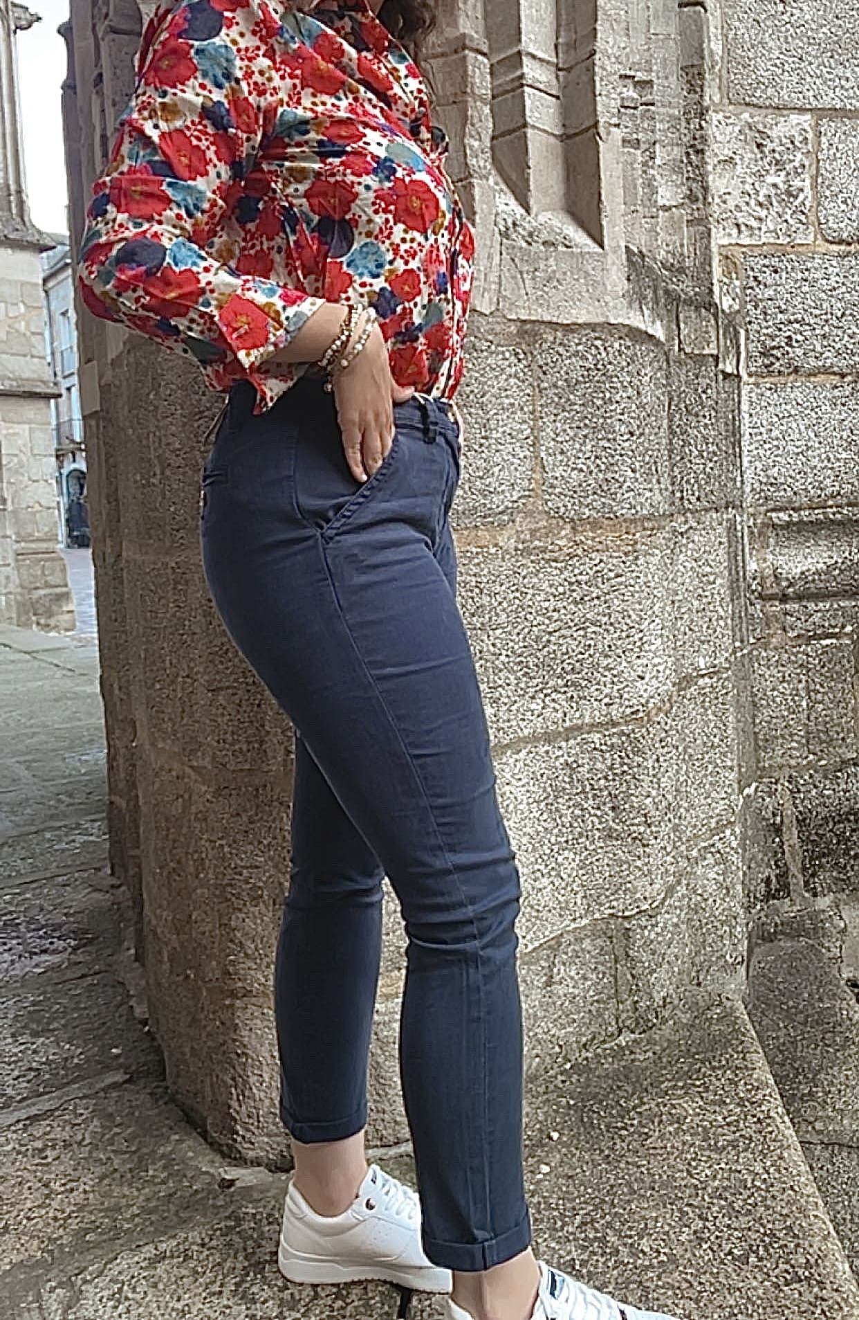 Pantalon chino bleu marine