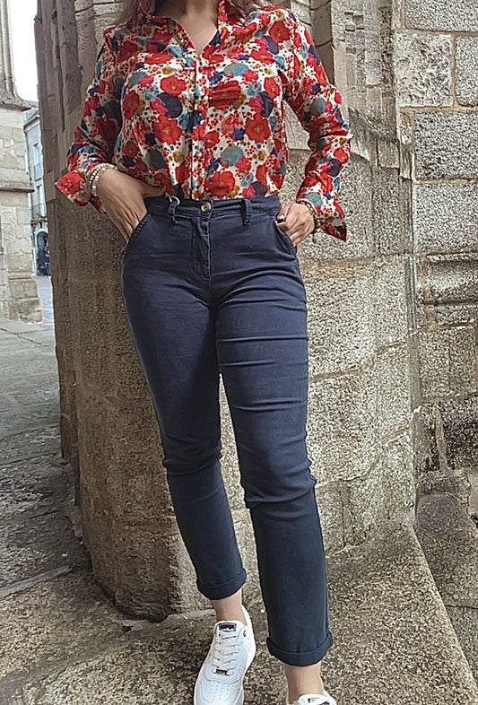 Pantalon chino bleu marine