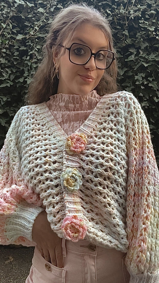 Gilet en crochet multicolore