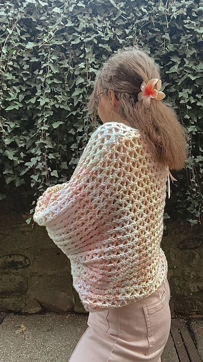 Gilet en crochet multicolore