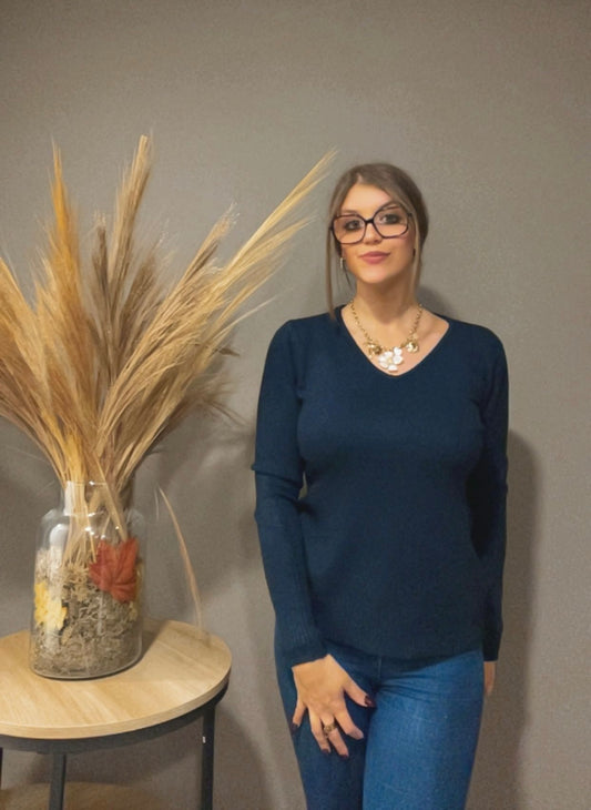 Pull épais à col V modal (existe en plusieurs couleurs)