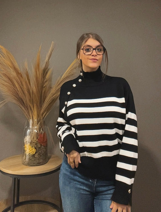 Pull rayé horizontalement (existe en 2 couleurs)