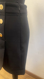 Short taille haute à boutons dorés noir - H&M : Taille M (P0526-479)