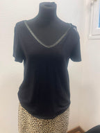 T-shirt noir - Cache Cache : Taille S (P0526-274)