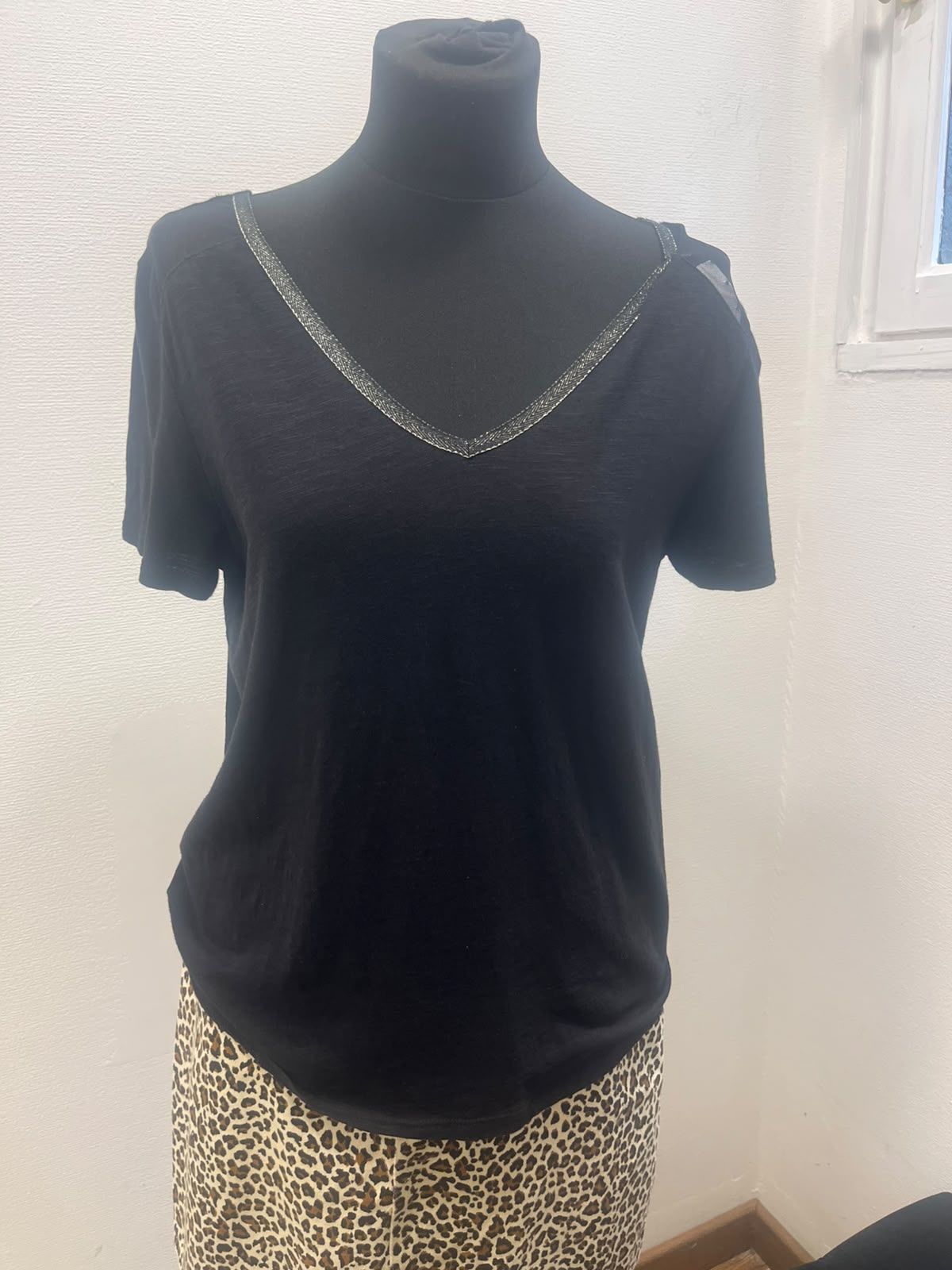 T-shirt noir - Cache Cache : Taille S (P0526-274)