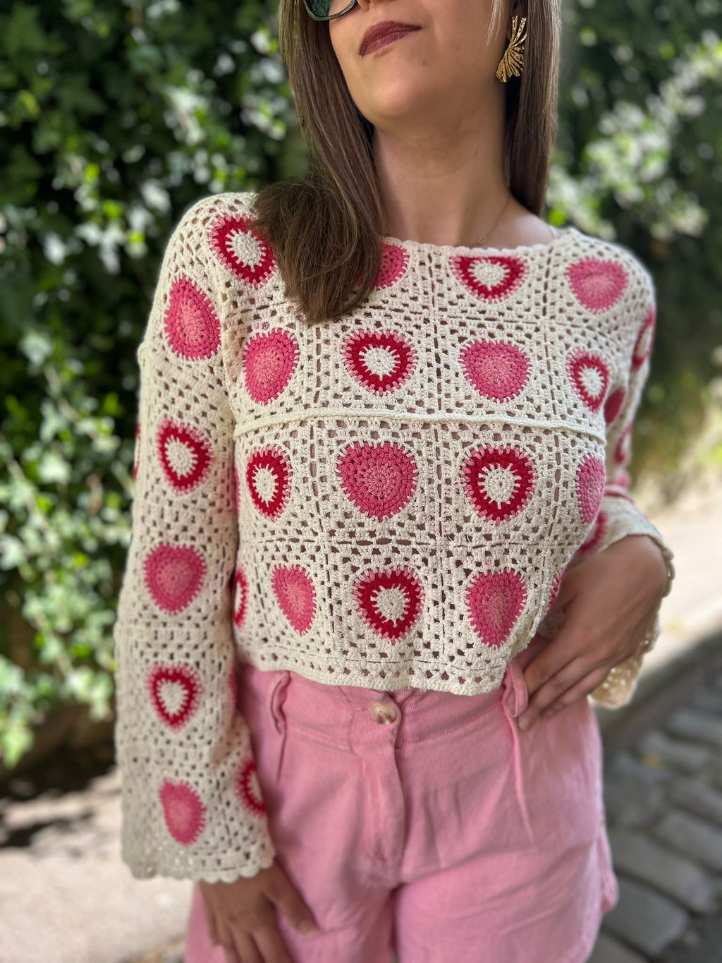 Top court en crochet coton