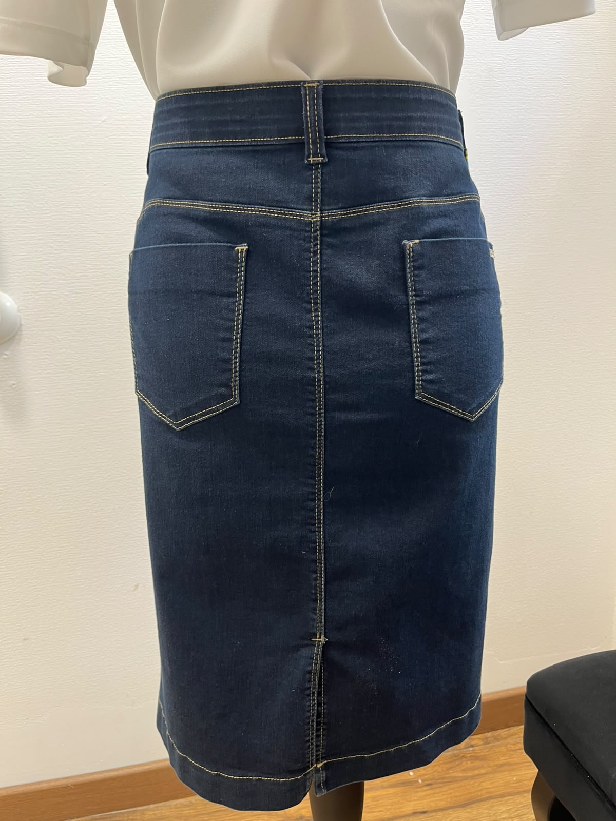 Jupe droite en denim brut - IBER : Taille 40 (P0726-114)