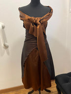 Robe de soirée bustier satinée à laçage dos - YVES CALIN : Taille 36 (P0526-132)