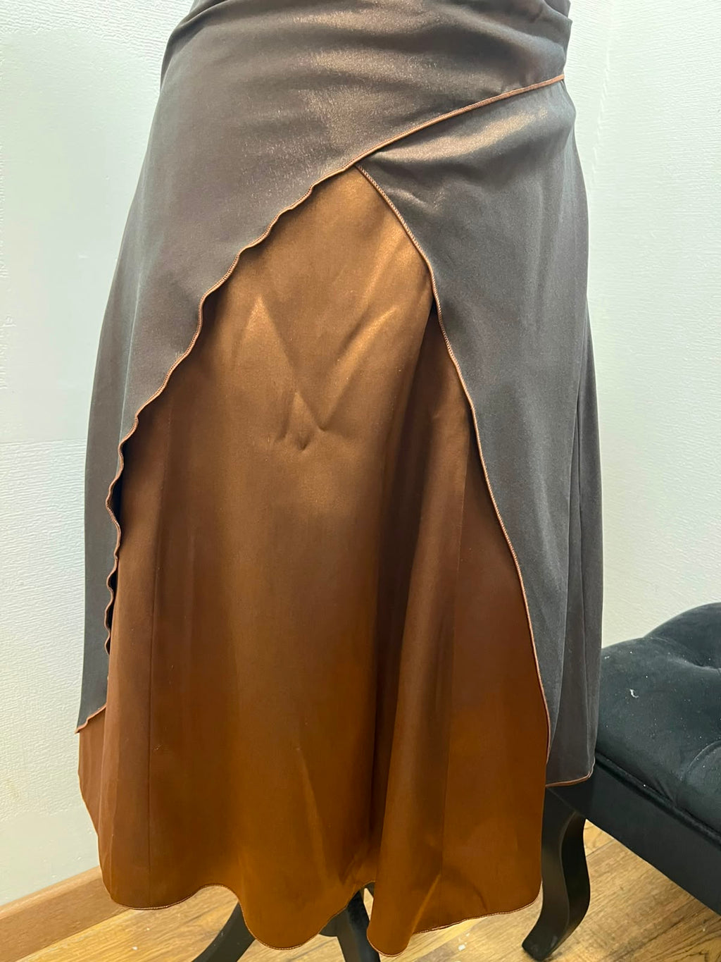 Robe de soirée bustier satinée à laçage dos - YVES CALIN : Taille 36 (P0526-132)