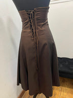 Robe de soirée bustier satinée à laçage dos - YVES CALIN : Taille 36 (P0526-132)
