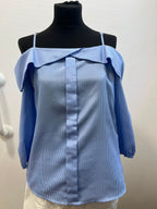Blouse à rayures épaules dénudées - VINTAGE DRESSING : Taille M (P0526-259)