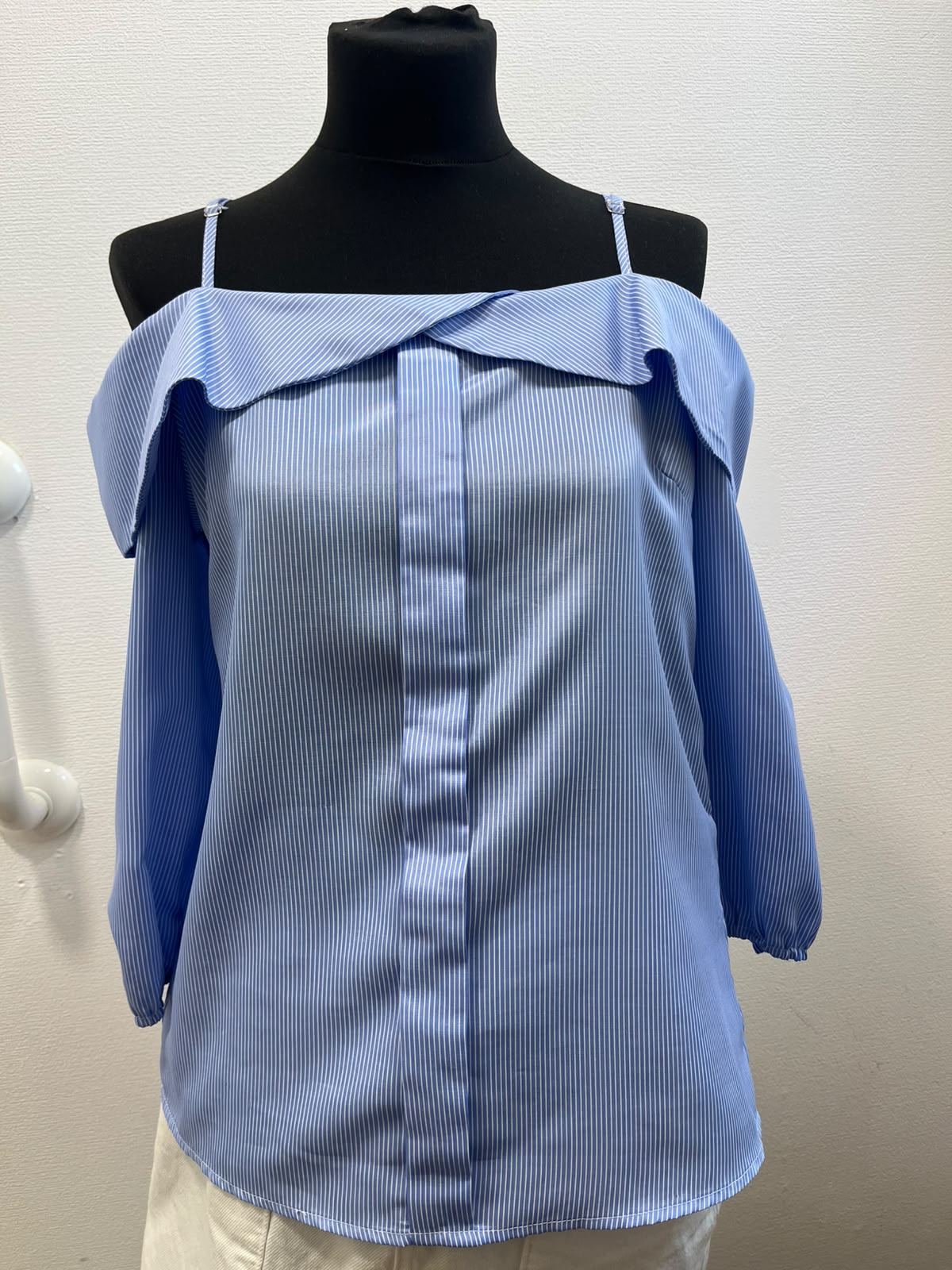 Blouse à rayures épaules dénudées - VINTAGE DRESSING : Taille M (P0526-259)