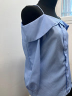 Blouse à rayures épaules dénudées - VINTAGE DRESSING : Taille M (P0526-259)