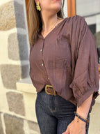 Blouse fluide marron