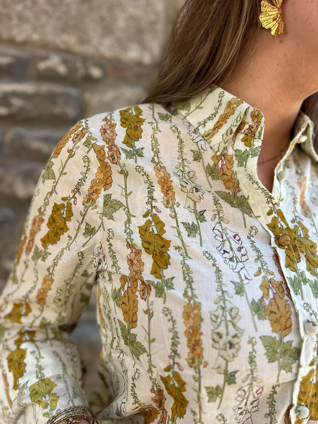 Chemise imprimé floral champêtre