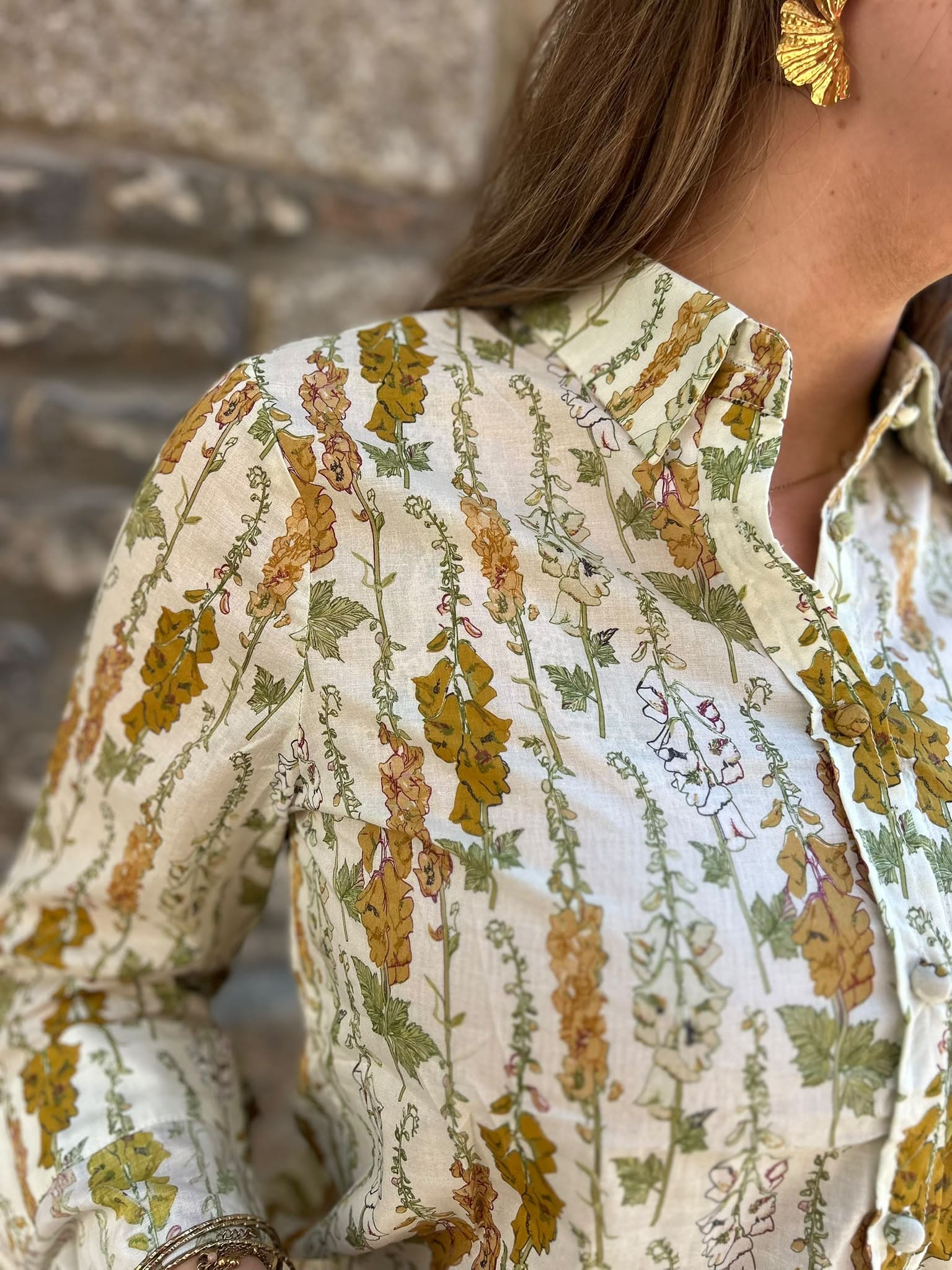 Chemise imprimé floral champêtre