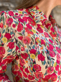 Chemise fluide imprimé floral coloré