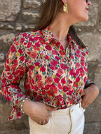 Chemise fluide imprimé floral coloré