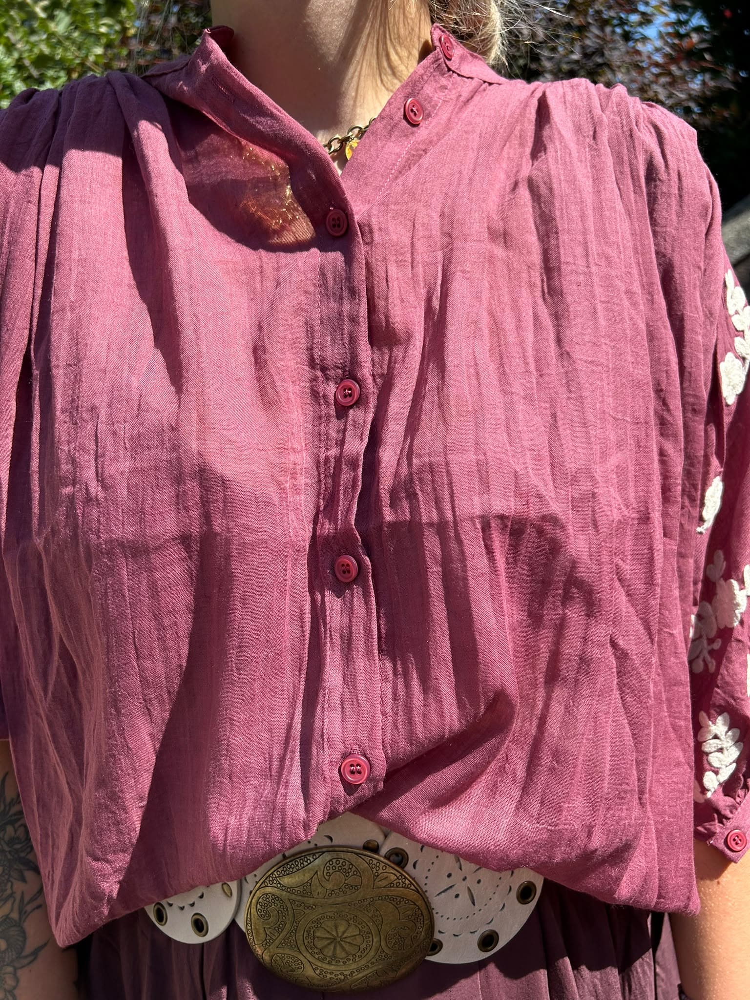 Blouse bohème broderies florales
