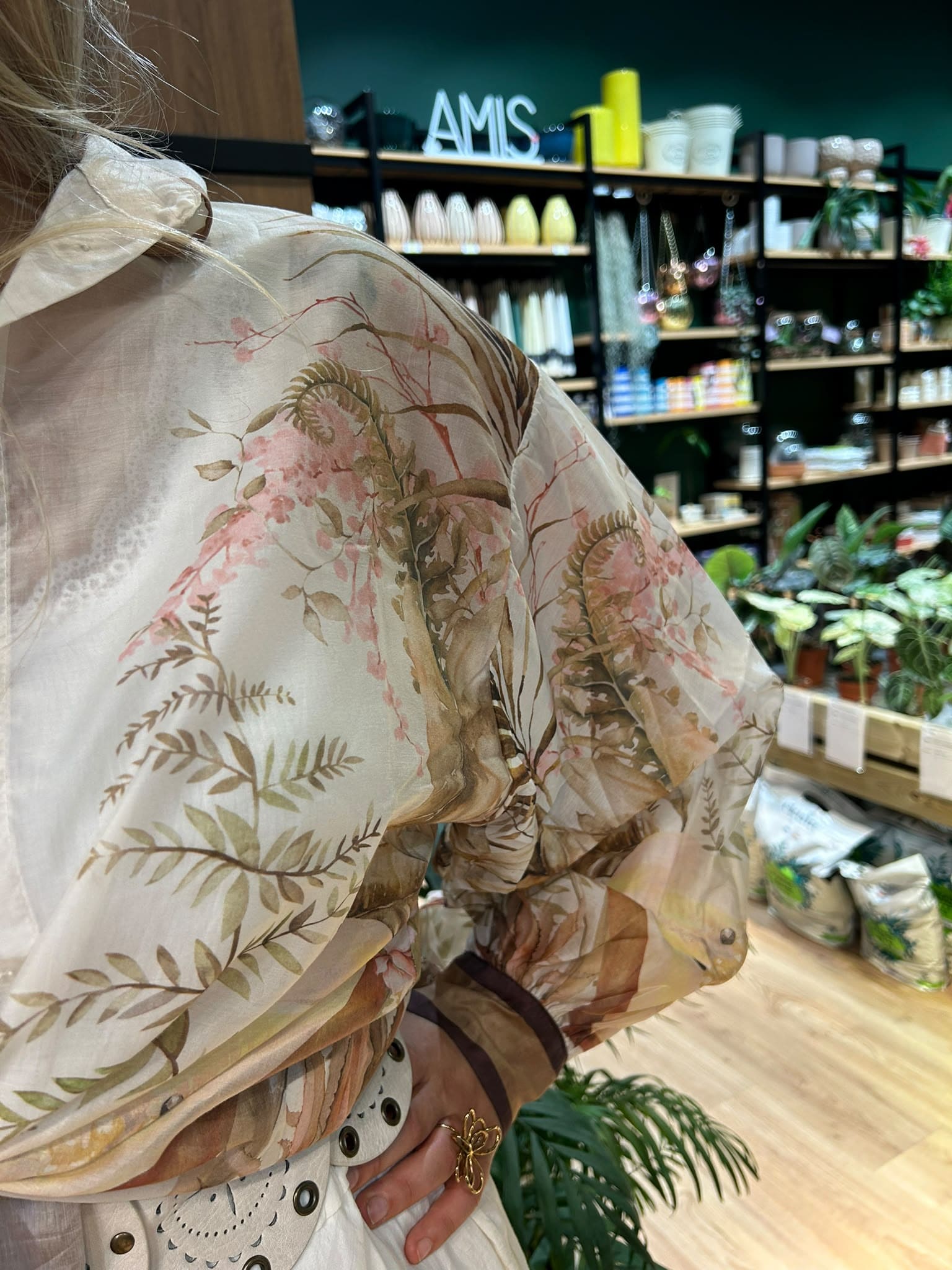 Chemise fluide imprimé végétal aquarelle