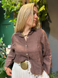 Chemise courte en lin