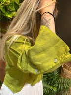 Chemise courte en lin