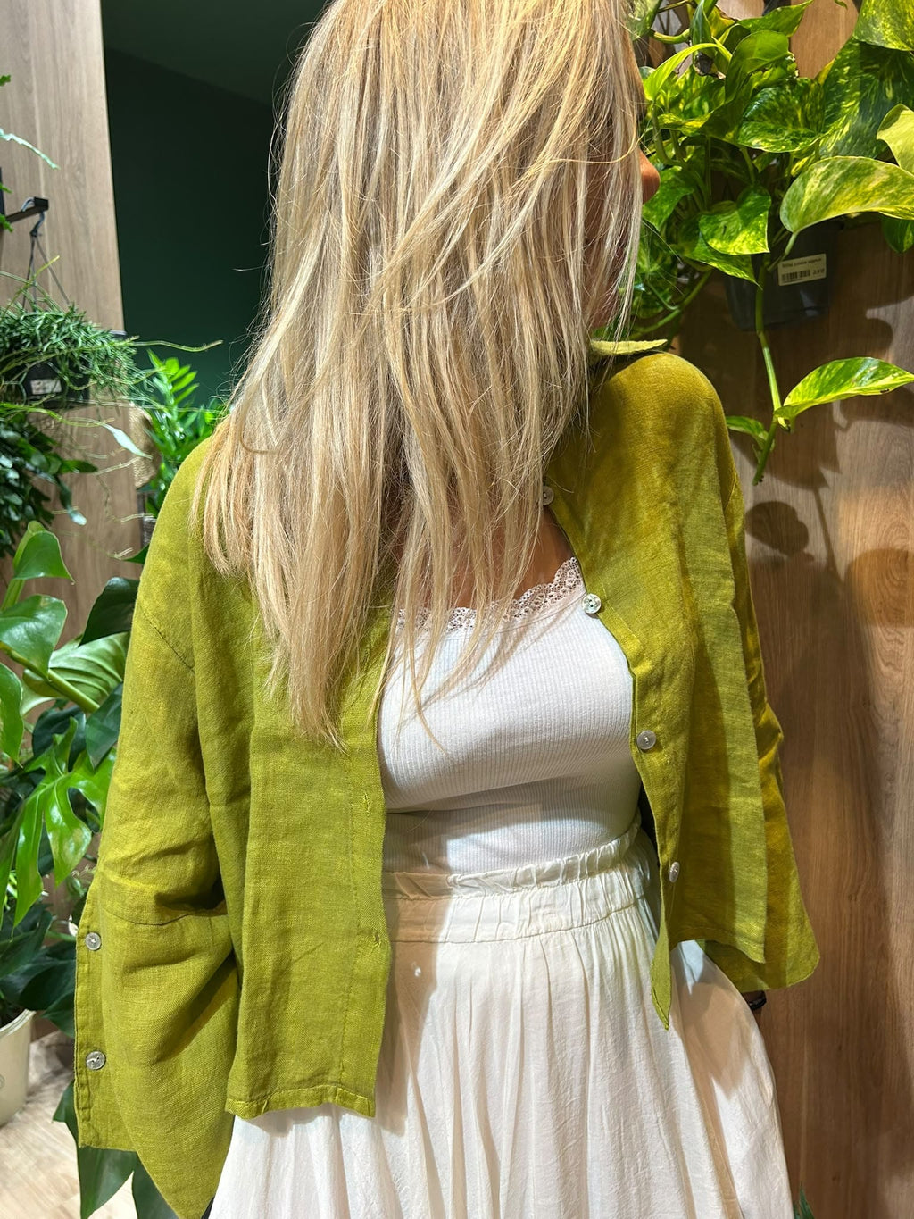 Chemise courte en lin
