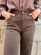 Pantalon chino large en coton