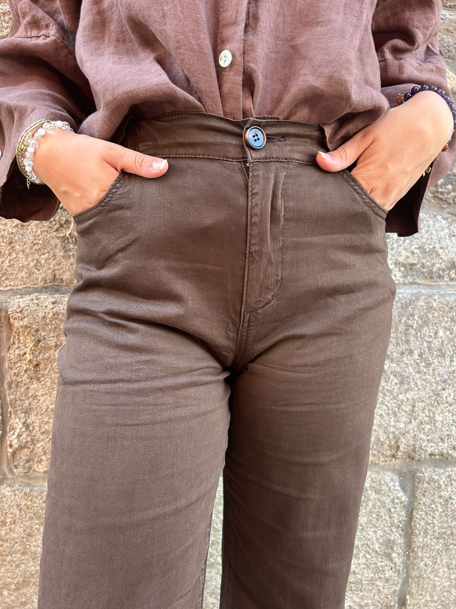 Pantalon chino large en coton