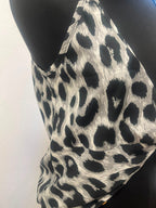 Débardeur satiné torsadé léopard gris - GNK : Taille Unique (P0726-47)