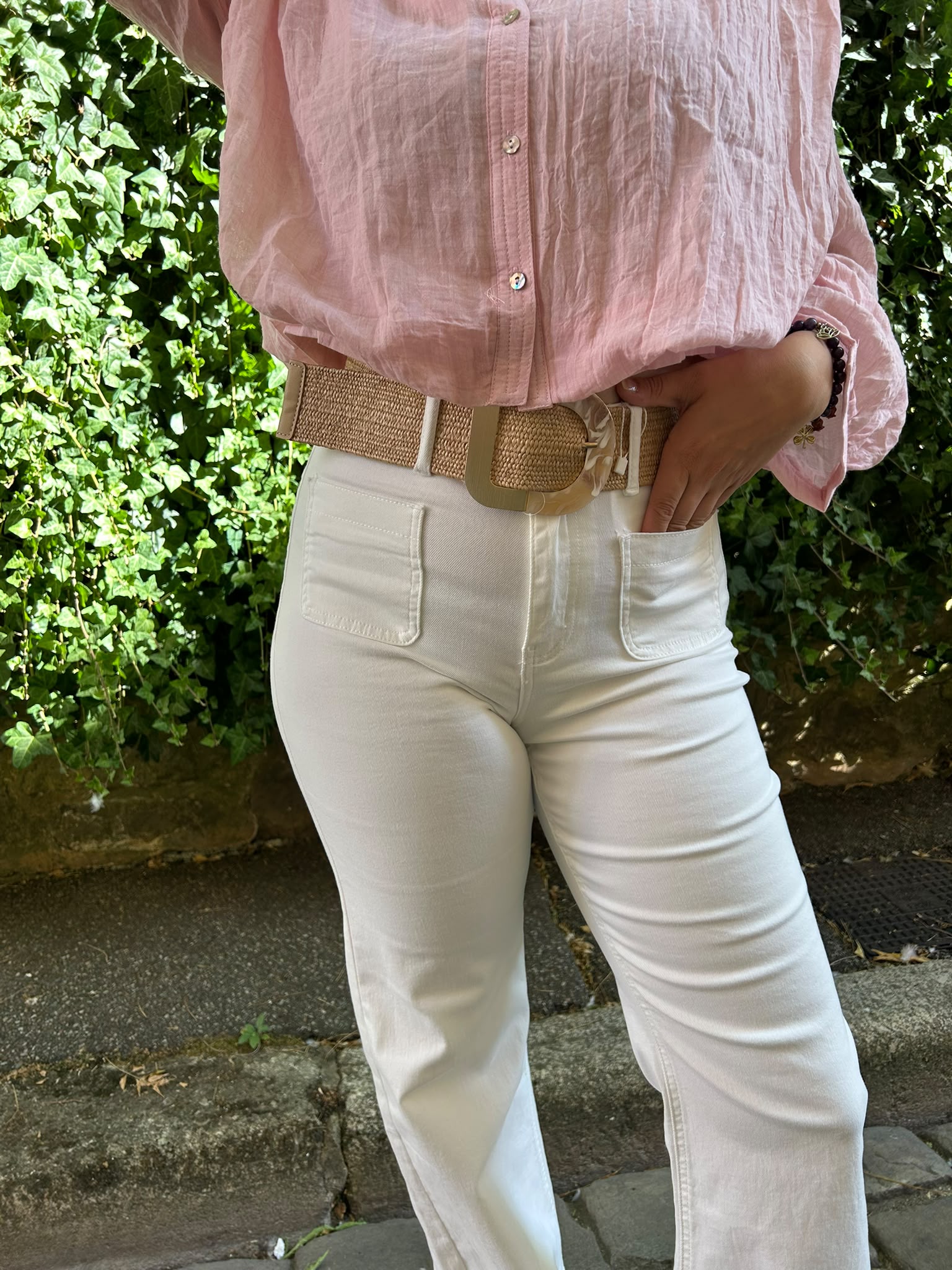 Jean blanc évasé