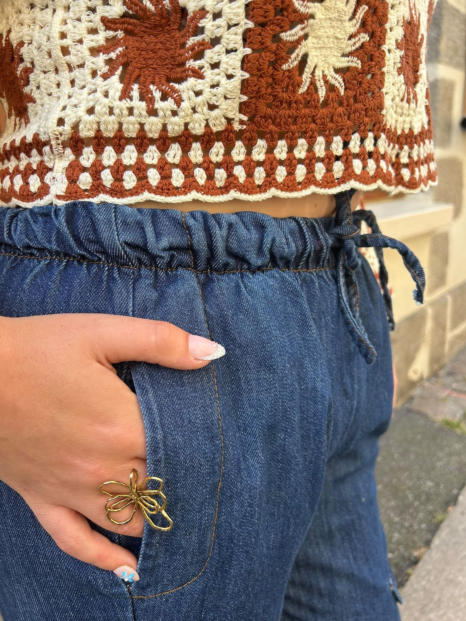 Jean cargo oversize élastiqué