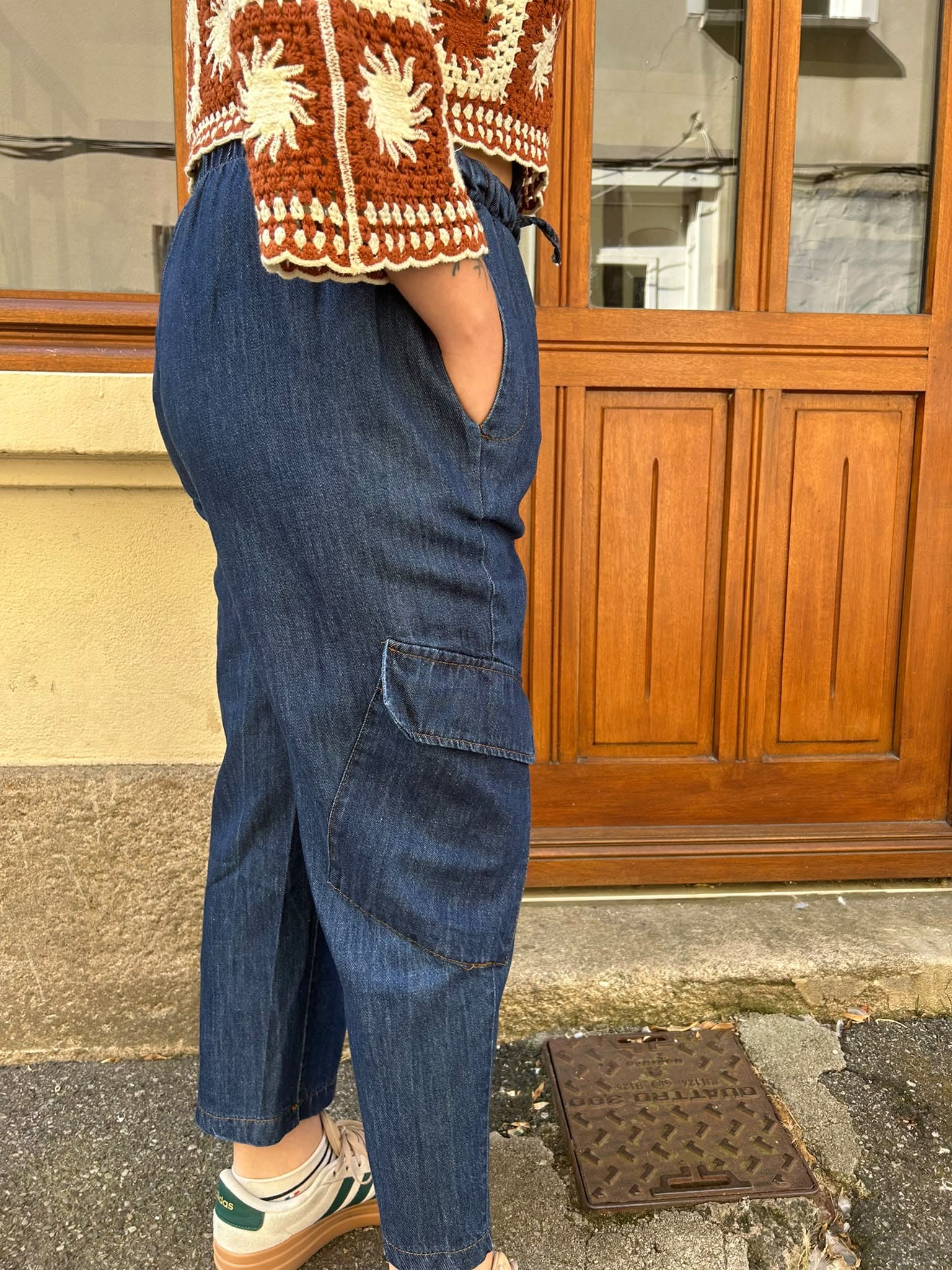 Jean cargo oversize élastiqué