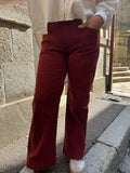 Jean large évasé rouge brique