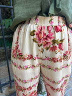 Pantalon fluide imprimé floral & grenades