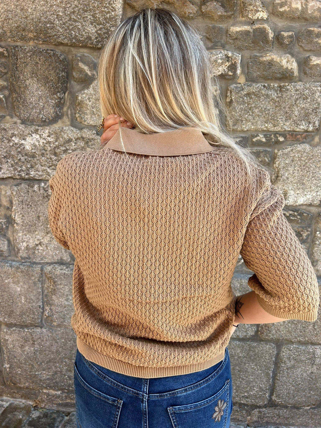 Polo en maille à manches courtes