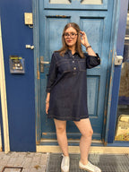 Robe courte en denim