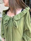 Robe courte en coton kaki