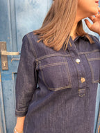 Robe courte en denim