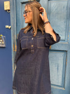 Robe courte en denim